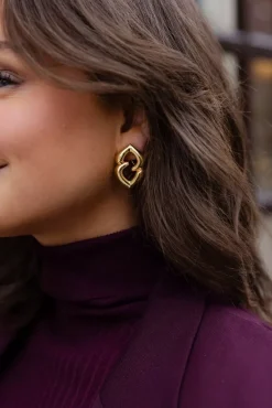 Abstract Heart Earrings Gold^ANINE BING Outlet