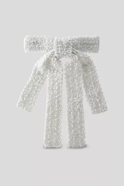 Alba Beaded Bow Off White^TWISTu0026TANGO Hot