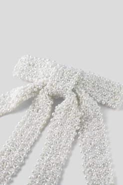 Alba Beaded Bow Off White^TWISTu0026TANGO Hot