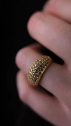 Bold Crystal Ring Gold^HIIL STUDIO JEWELRY Hot