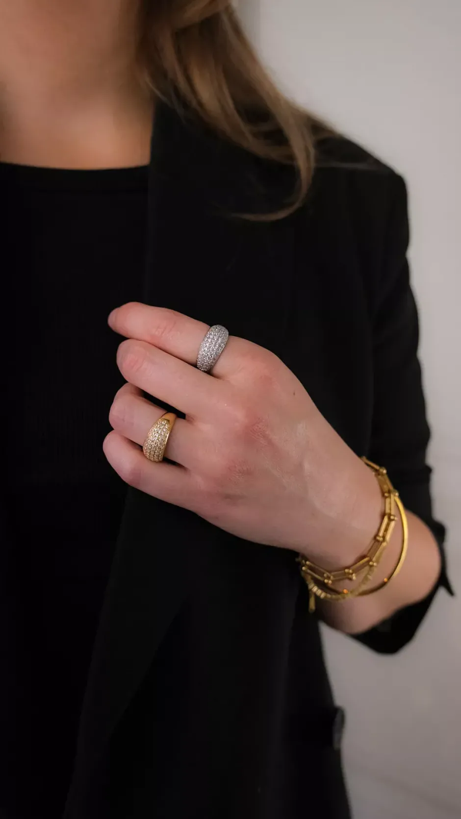 Bold Crystal Ring Silver^HIIL STUDIO JEWELRY Outlet