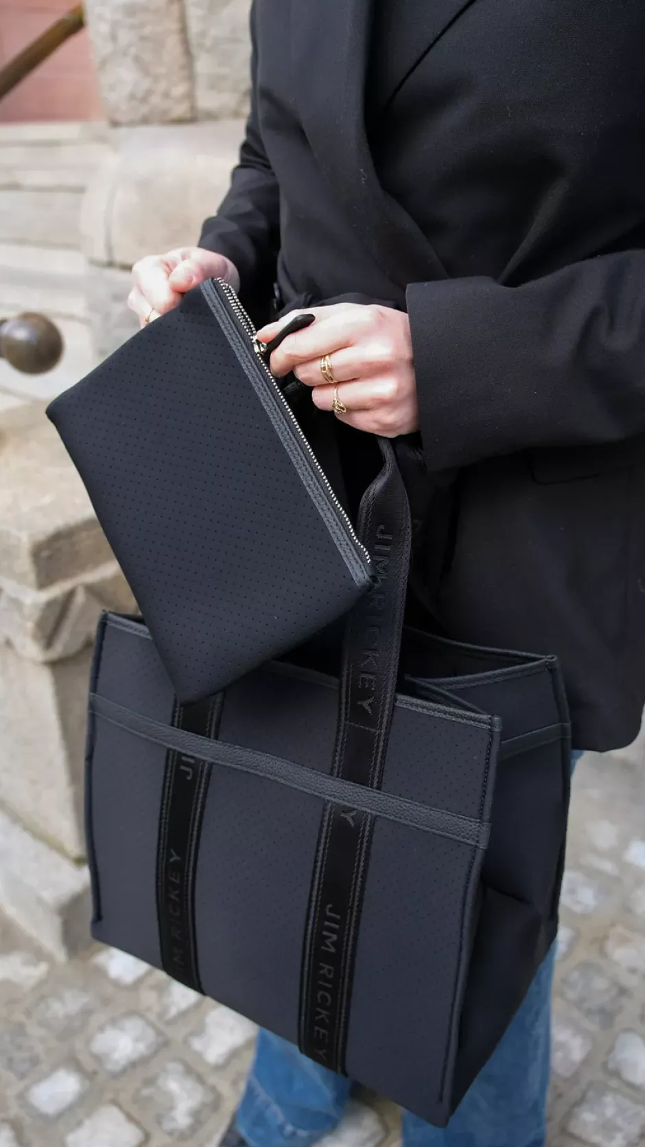 Cali Tote Neoprene Black^JIM RICKEY Discount