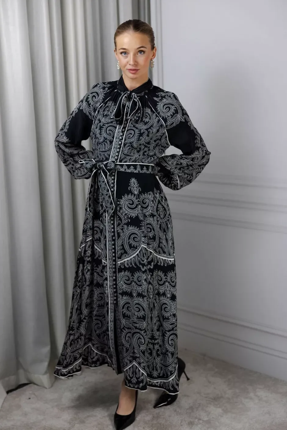 Chiara Maxi Dress Onyx Black Medici^SCARLETT POPPIES Best