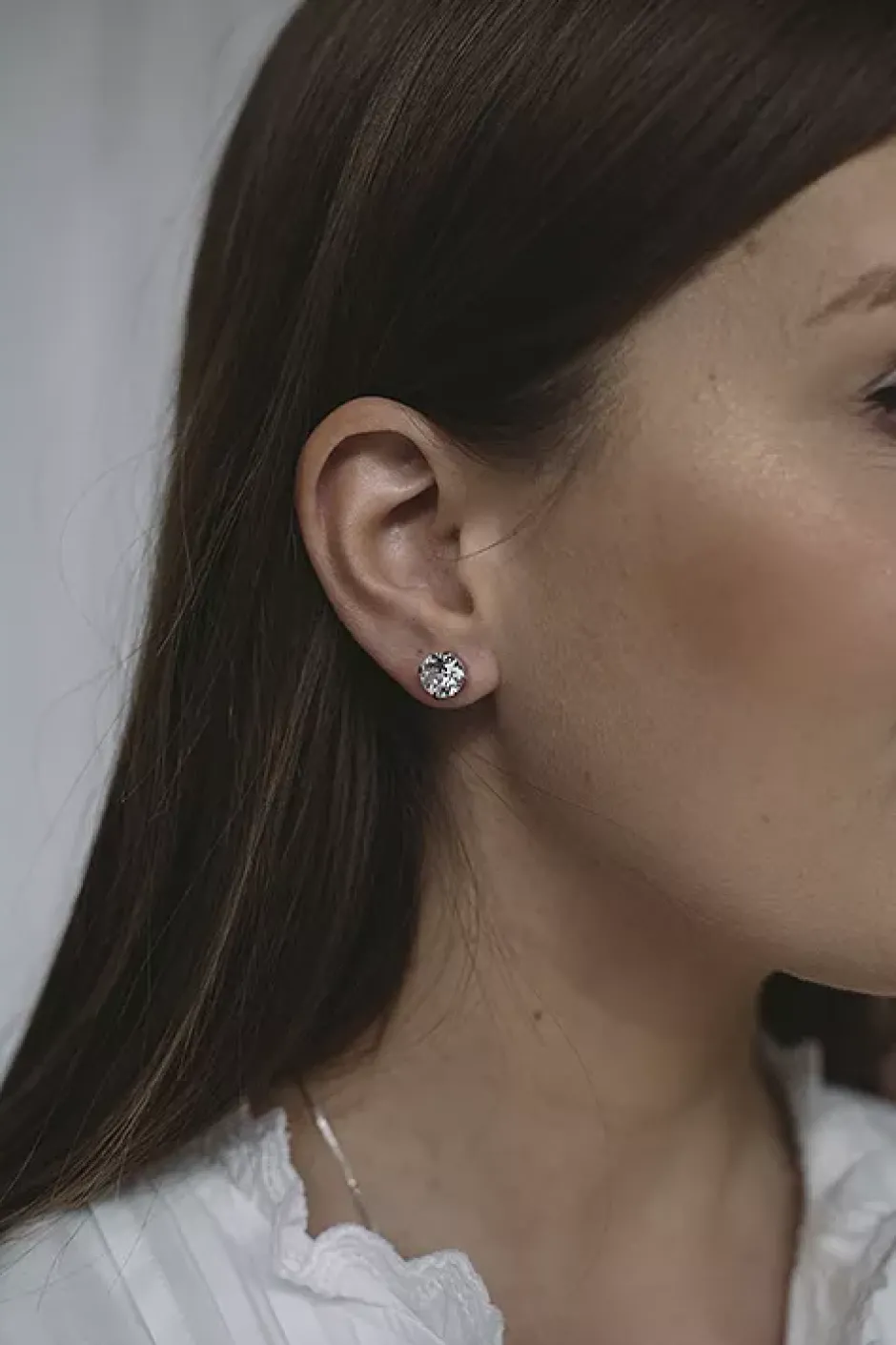 Classic Stud Earring Silver Rhodium/Crystal^CAROLINE SVEDBOM Hot