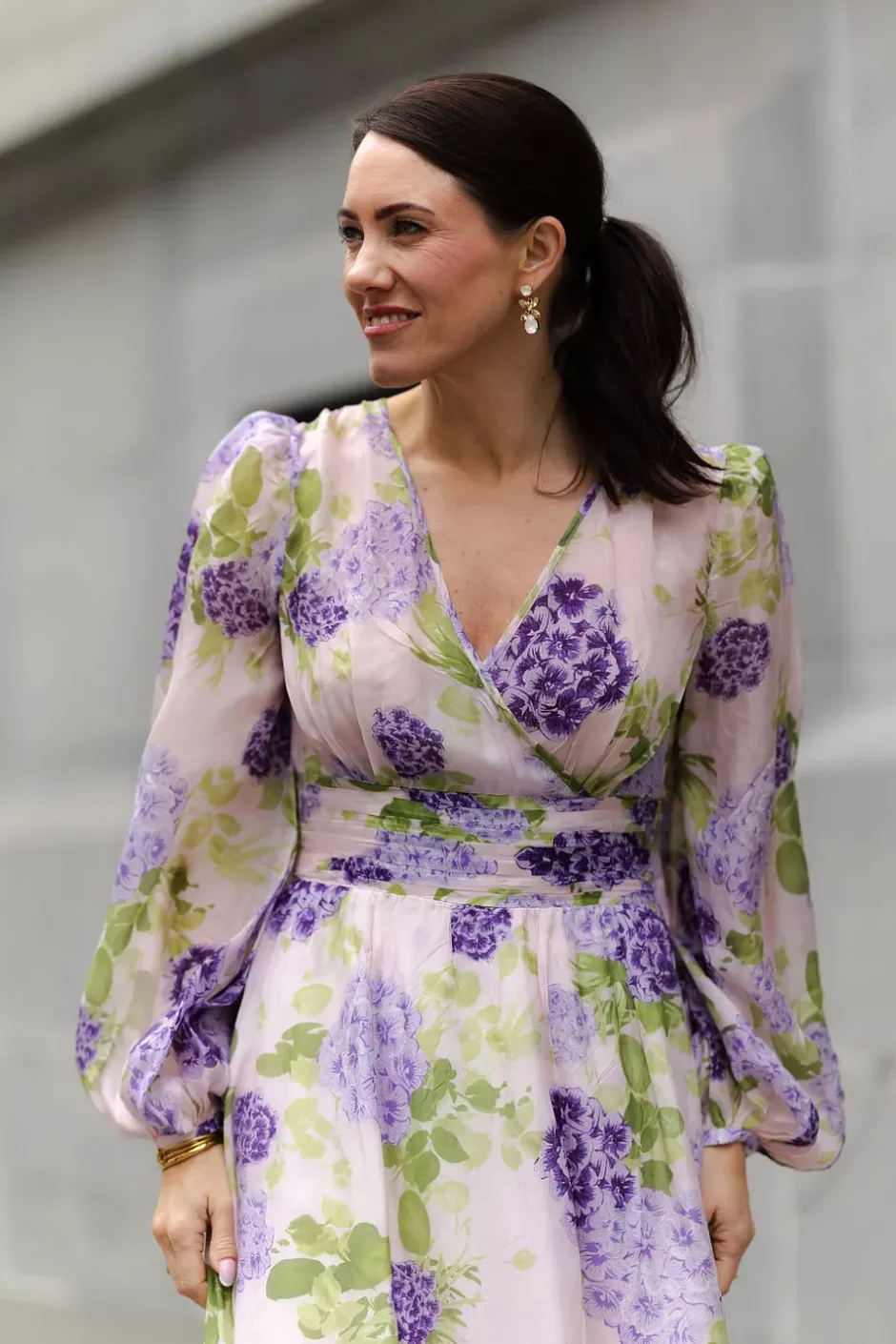 Cupro Tieband Gown Purple Flow^BY TIMO New