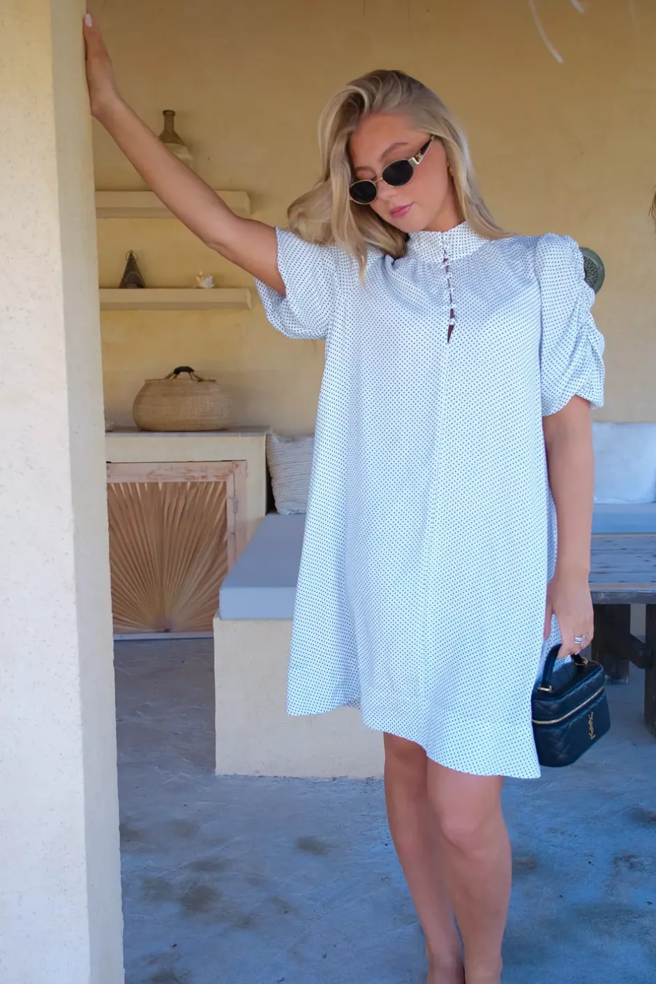 Dream Dress White With Black Dots^HIIL STUDIO Sale