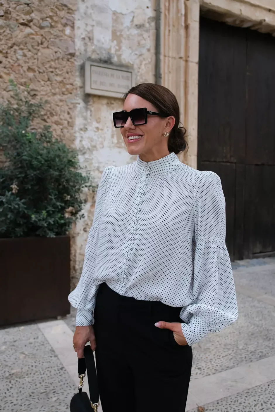 Elfie Blouse White With Black Dots^HIIL STUDIO Fashion