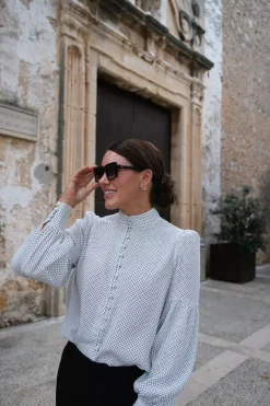 Elfie Blouse White With Black Dots^HIIL STUDIO Fashion