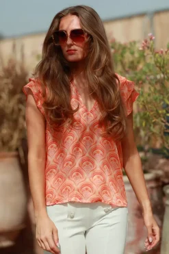 Ella Blouse Peach Fan^NECTAR Best