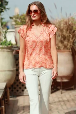 Ella Blouse Peach Fan^NECTAR Best