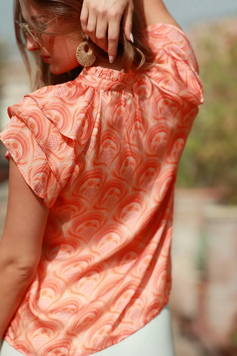 Ella Blouse Peach Fan^NECTAR Best