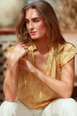 Ella Blouse Yellow Fan^NECTAR Outlet