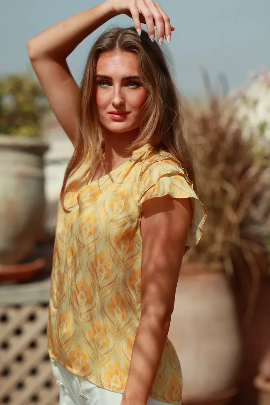 Ella Blouse Yellow Fan^NECTAR Outlet