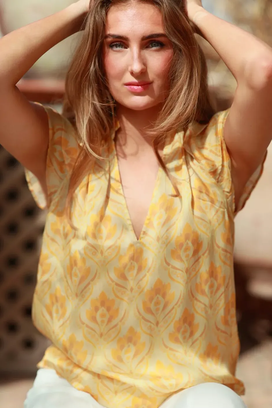 Ella Blouse Yellow Fan^NECTAR Outlet