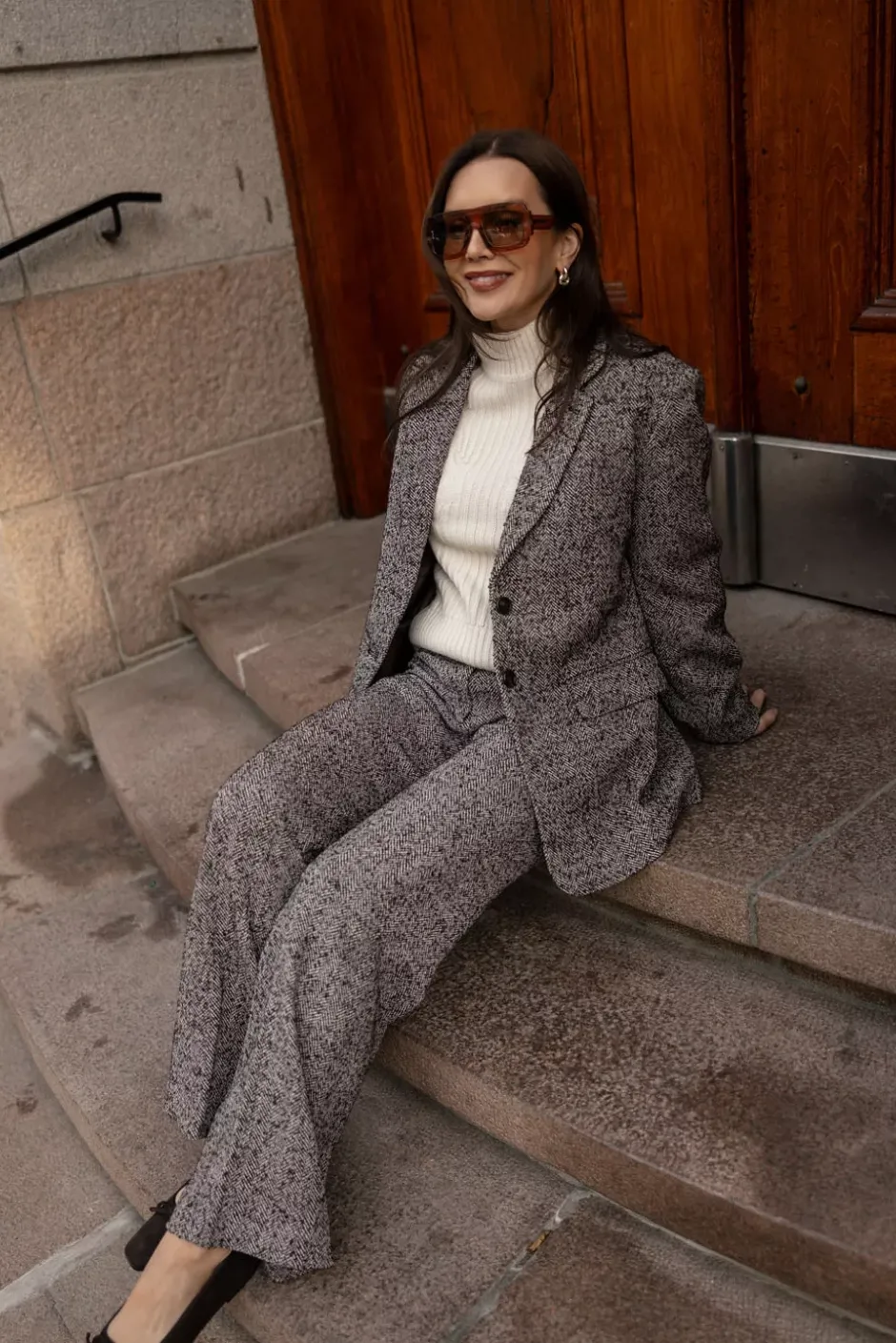 Emi Herringbone Trouser Brown Mix^CARMA Best