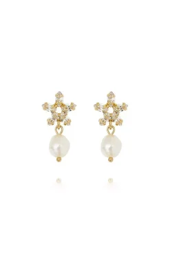 Emmy Earrings Gold Pearl/Crystal^CAROLINE SVEDBOM Clearance