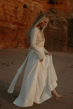 Extraordinary Long Sequin Skirt Offwhite^CONFETTIBIRD Discount