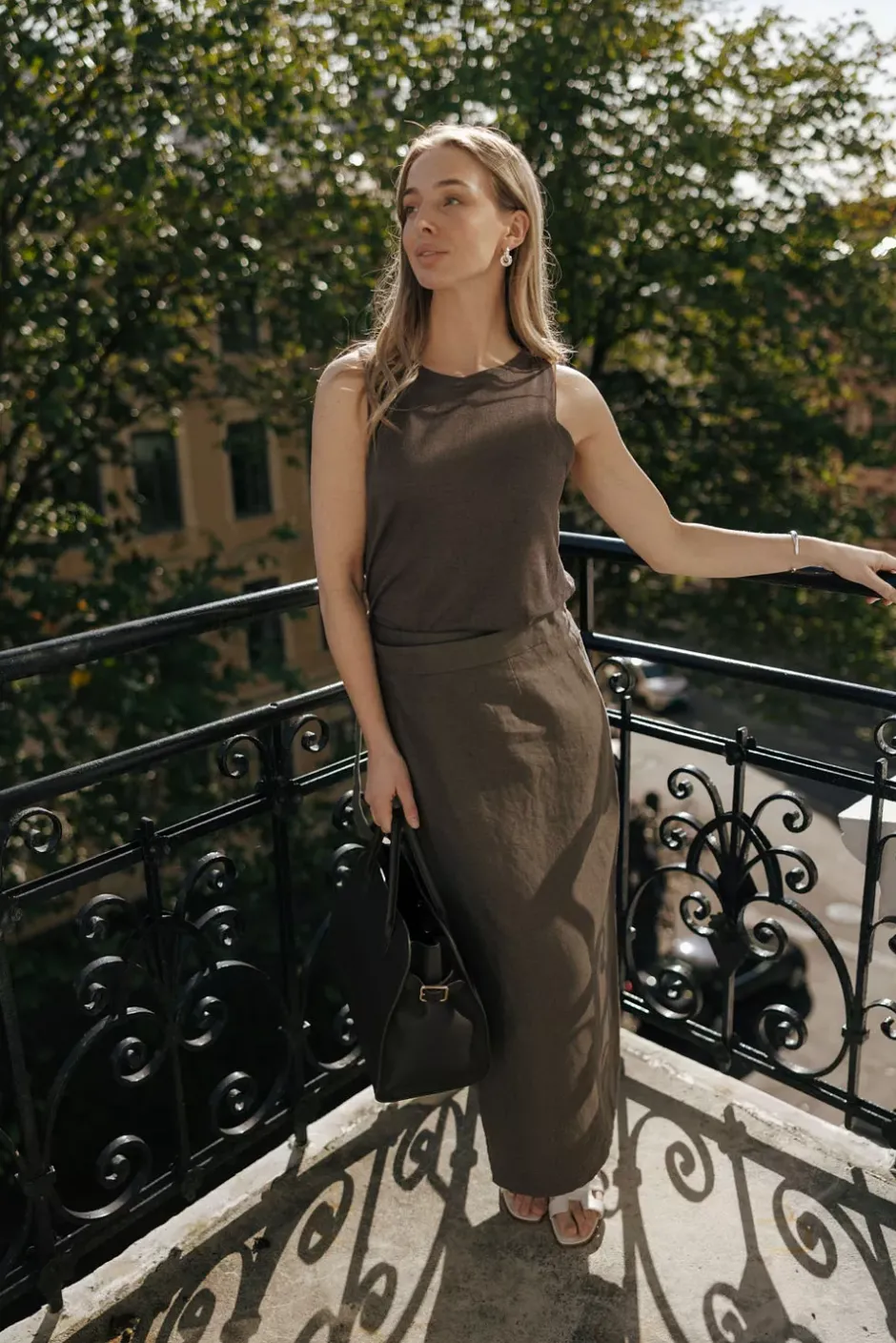 Fedra Skirt Cinnamon Brown^SAND Clearance