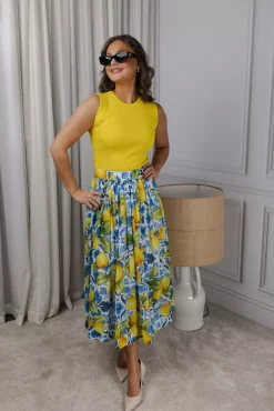 Fiia 85 V Skirt Lemon Majolica^ANDIATA Hot