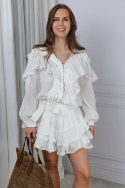 Frill Blouse Offwhite^CONFETTIBIRD Fashion