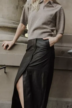 Gitta MV Leather Wrap Skirt Black^CARMA Best