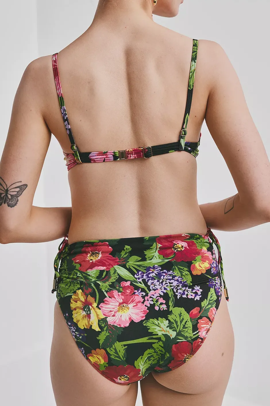 High-Waisted Bikini Bottom Midnight Bloom^BY TIMO Discount