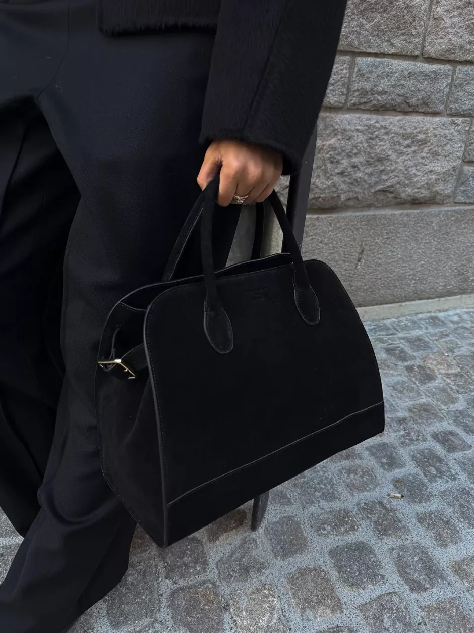 x Jim Rickey HiiL Tote Suede Black^HIIL STUDIO New