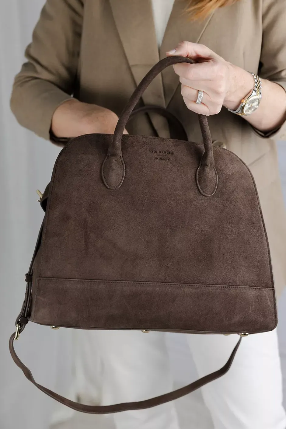 x Jim Rickey HiiL Tote Suede Brown^HIIL STUDIO Fashion