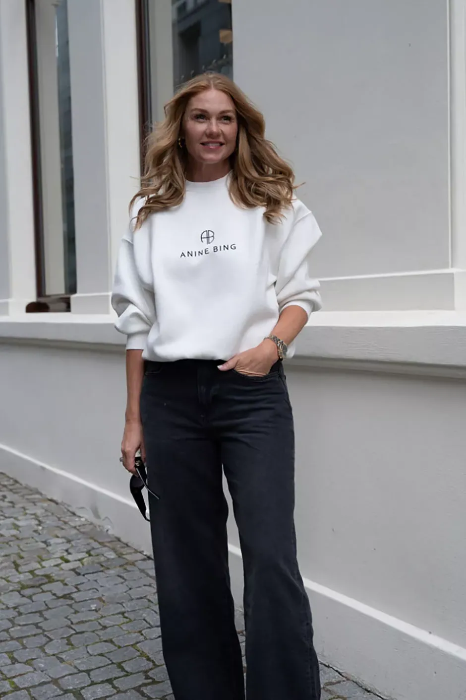 Jaci Sweatshirt Monogram Ivory^ANINE BING Online