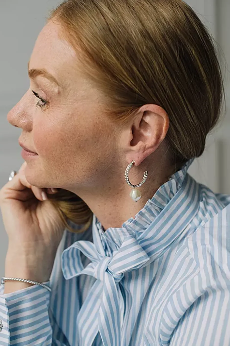 Kaia Pearl Earrings Rhodium Pearl/Crystal^CAROLINE SVEDBOM Outlet
