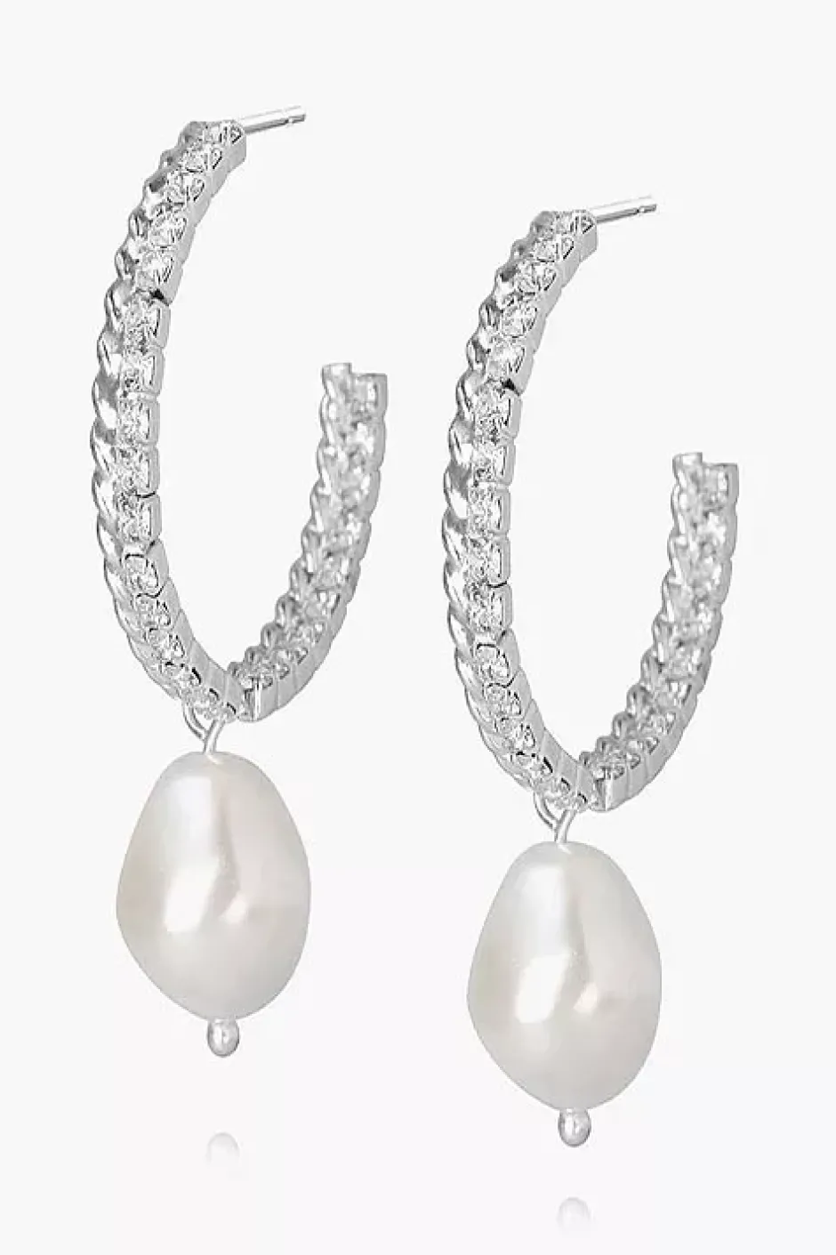 Kaia Pearl Earrings Rhodium Pearl/Crystal^CAROLINE SVEDBOM Outlet
