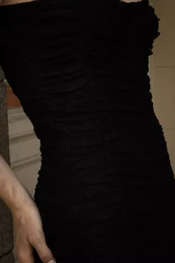 Lace Rouching Gown Black^CARMA Best