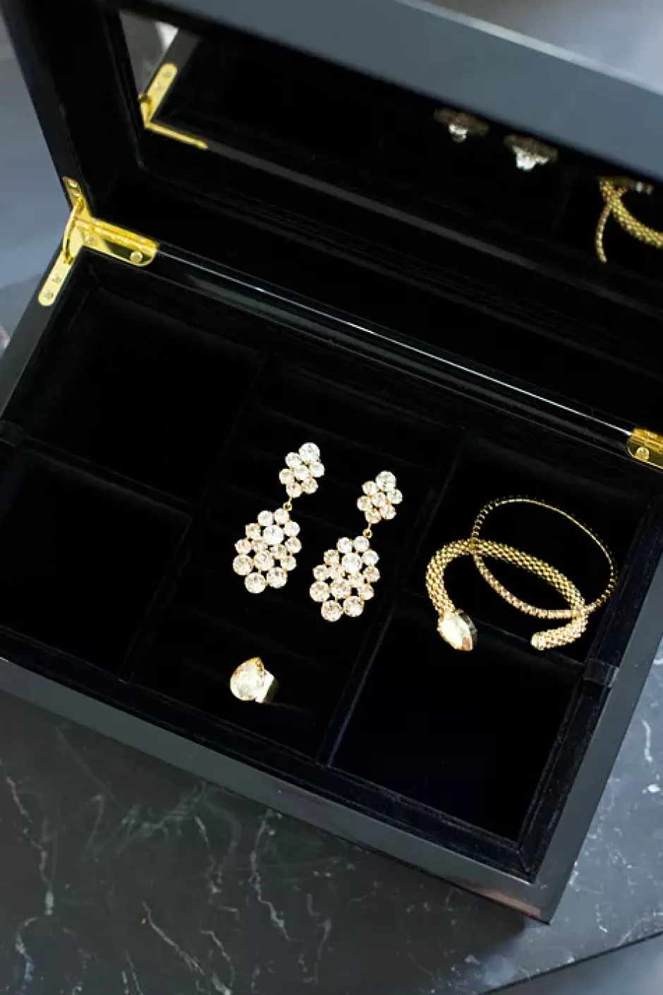 Laquer Jewellery Box Black^DARK Fashion