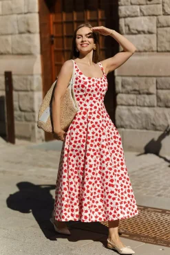 Leya Dress Red Florals^ANDIATA Clearance