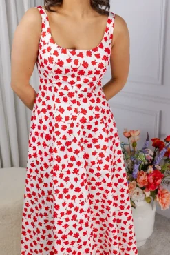 Leya Dress Red Florals^ANDIATA Clearance