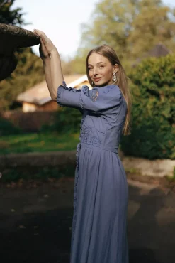Linen Button-Down Dress French Blue^BY TIMO Online