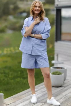 Linn shorts Blue Stripes^CARMA COLLECTION New