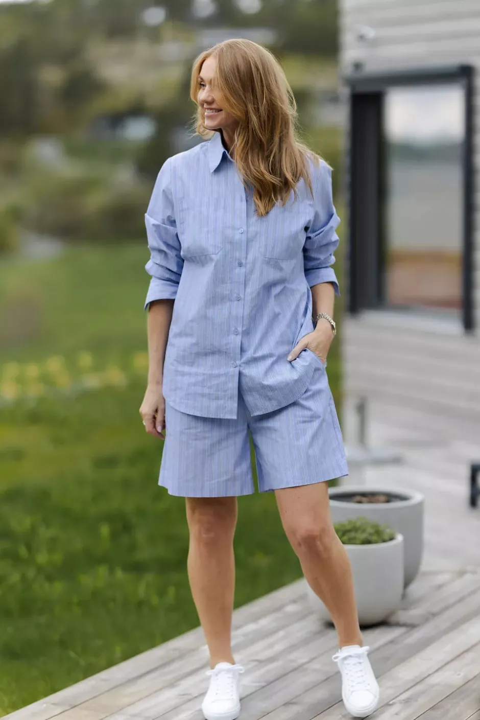 Linn shorts Blue Stripes^CARMA COLLECTION New