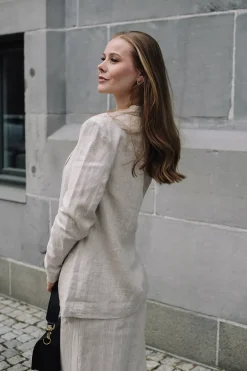 Longo Linen Blazer Nature^HIIL STUDIO Discount