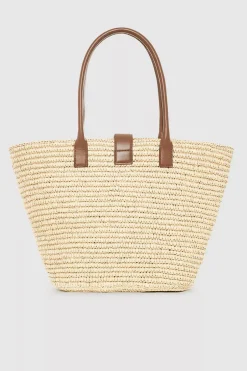 Lou Tote Monogram Natural With Cognac^ANINE BING Best