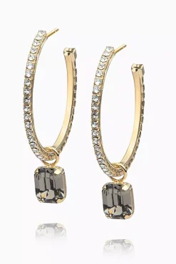 Lydia Loop Earrings Gold Black Diamond^CAROLINE SVEDBOM Sale