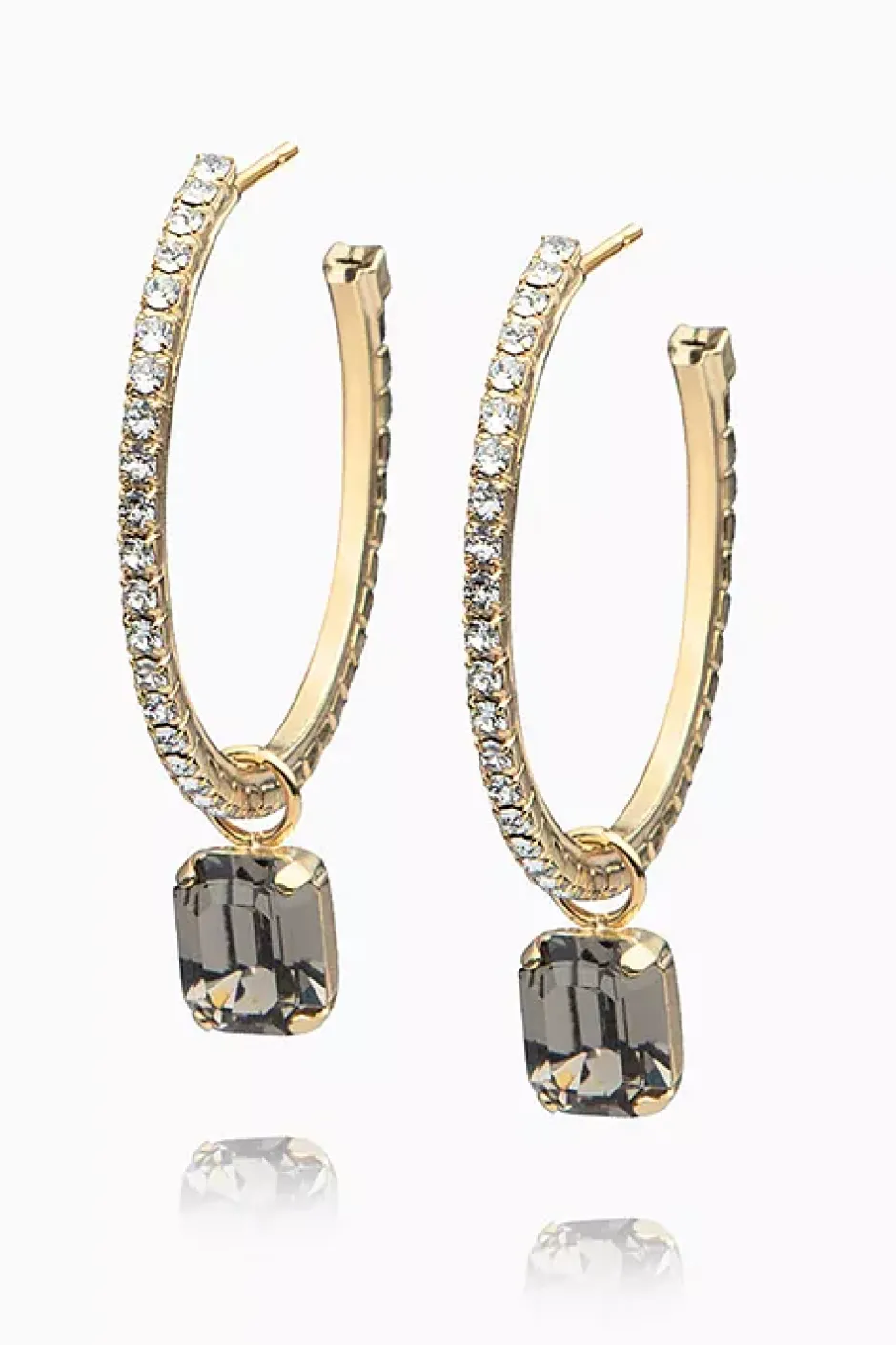 Lydia Loop Earrings Gold Black Diamond^CAROLINE SVEDBOM Sale