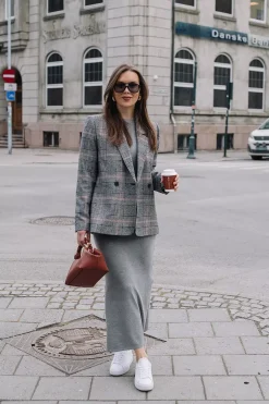 Madeleine Blazer Grey And Red Plaid^ANINE BING Sale