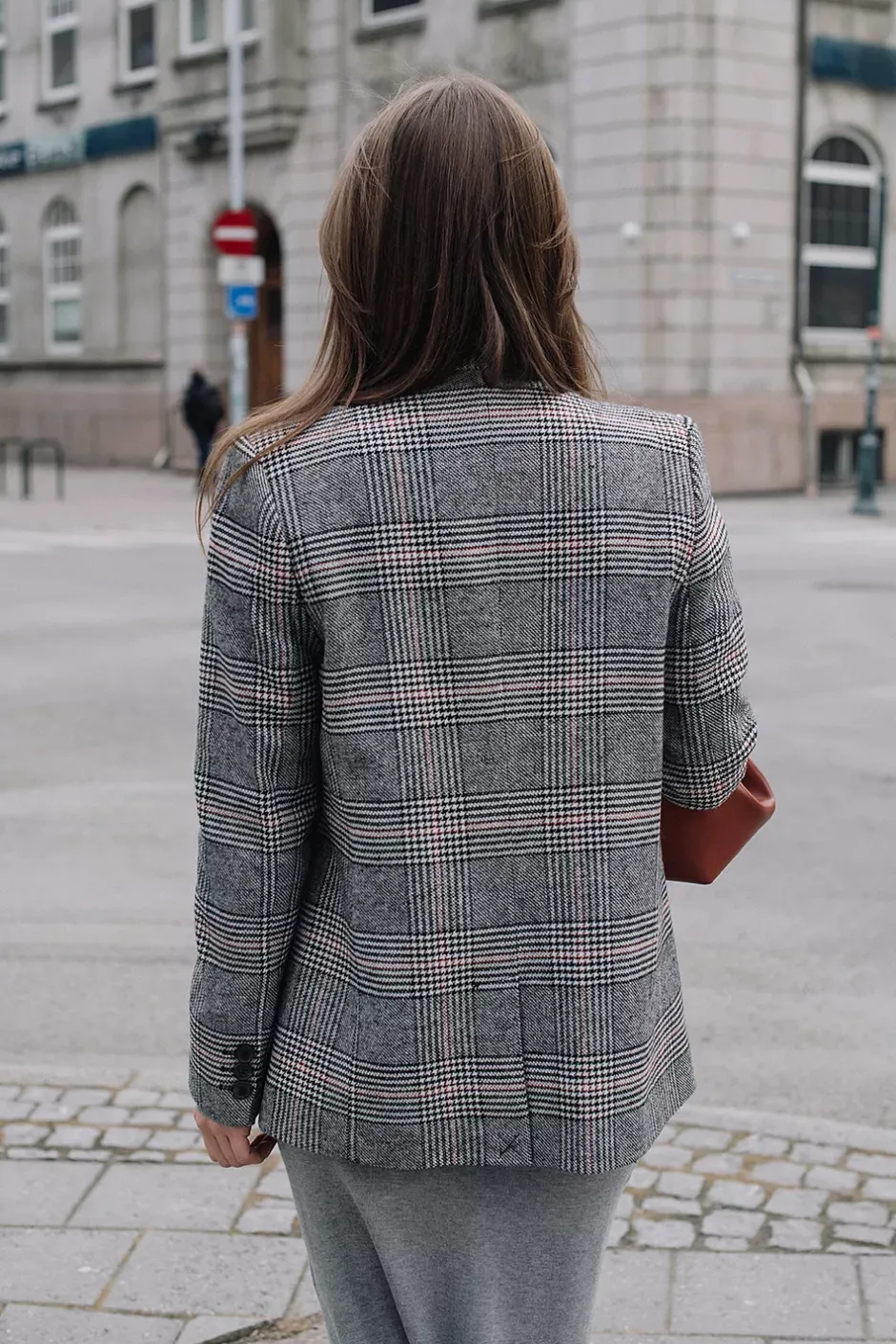 Madeleine Blazer Grey And Red Plaid^ANINE BING Sale