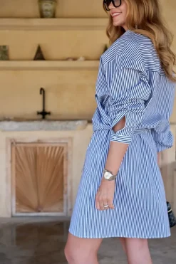 Mathilde Shirt Dress Blue Striped^CARMA COLLECTION Sale