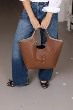 Medium Lili Tote Cognac Pebbled^ANINE BING Best