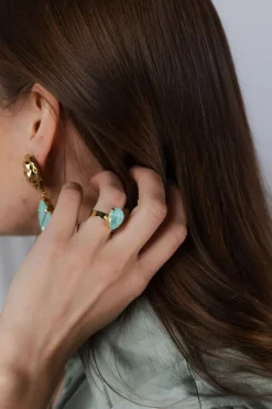 Mini Drop Ring Gold Soft Mint^CAROLINE SVEDBOM Best