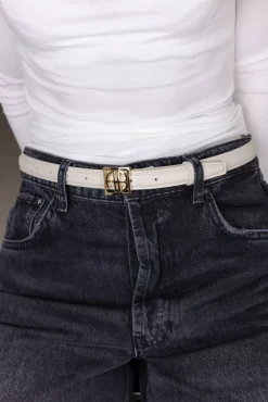 Monogram Belt Bone And Gold^ANINE BING Fashion