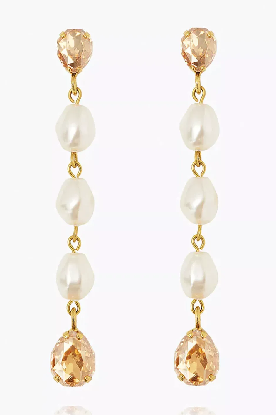 Paloma Earrings Gold Pearl/Golden Shadow^CAROLINE SVEDBOM New
