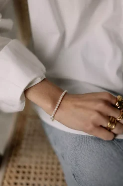 Pearl Bracelet Medium Gold^HIIL STUDIO JEWELRY Fashion